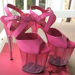 Pleasers Flamingo tinted 8-inch heels size 8 pole dance shoes